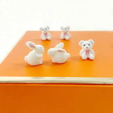 Velvet Bear Jade Rabbit DIY Girl Earrings Material 4pcs