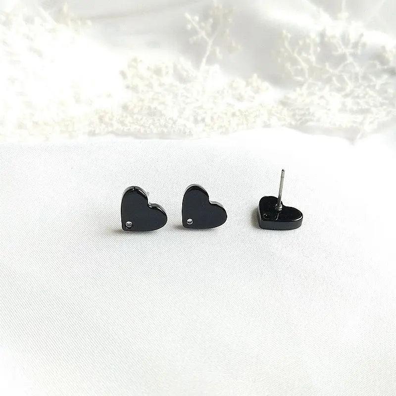 20pcs Acrylic Peach Heart Ear Needle DIY Earrings Accessories Pendant