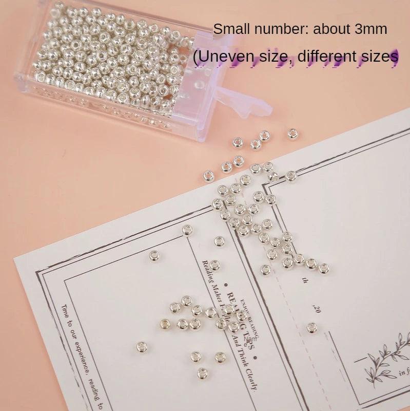 Silver Glass Rice Beads DIY Jewelry Accessories