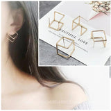925 Silver Geometric Square Stud Earrings DIY Materials
