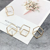 925 Silver Geometric Square Stud Earrings DIY Materials