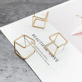 925 Silver Geometric Square Stud Earrings DIY Materials