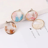 Japanese Retro Acetate Shell Circle Earrings Pendant Set