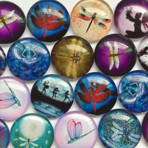 Mixed Pattern Glass Cabochons 12mm 20mm Domed Round Jewelry Supplies BCH114