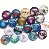 Mixed Pattern Glass Cabochons 12mm 20mm Domed Round Jewelry Supplies BCH114