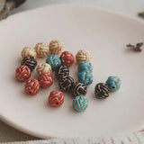 Round Knot Resin Beads Retro Ins Wind Earrings Jewelry DIY Hand-made Material