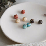 Round Knot Resin Beads Retro Ins Wind Earrings Jewelry DIY Hand-made Material