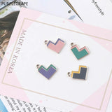 DIY Vintage Two-tone Peach Heart Bracelet Pendant Necklace Material 10pcs