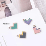 DIY Vintage Two-tone Peach Heart Bracelet Pendant Necklace Material 10pcs
