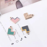 DIY Vintage Two-tone Peach Heart Bracelet Pendant Necklace Material 10pcs