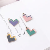 DIY Vintage Two-tone Peach Heart Bracelet Pendant Necklace Material 10pcs