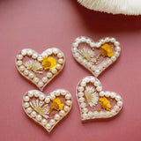 2pcs Pearl Heart Hair Rope DIY Earring Accessories
