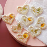 2pcs Pearl Heart Hair Rope DIY Earring Accessories