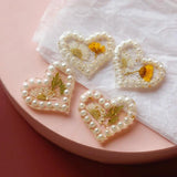2pcs Pearl Heart Hair Rope DIY Earring Accessories