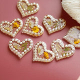 2pcs Pearl Heart Hair Rope DIY Earring Accessories