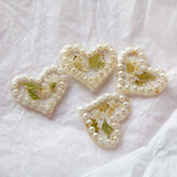2pcs Pearl Heart Hair Rope DIY Earring Accessories