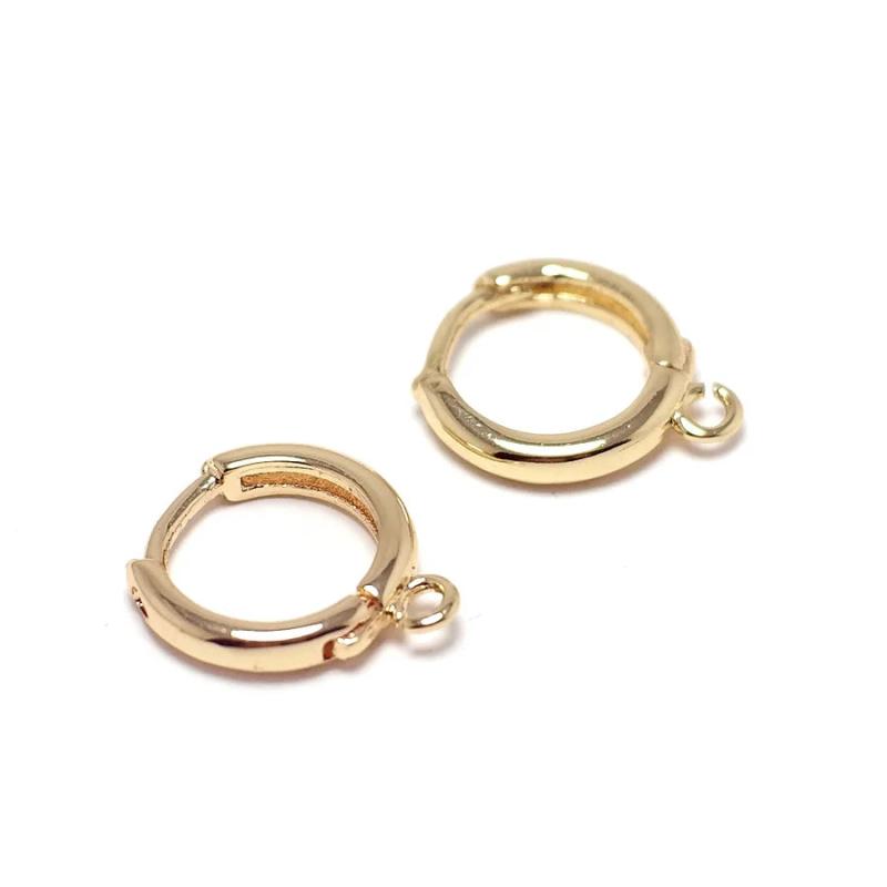 6pcs Gold Plated Brass Hoop Earrings, Earring Jewelry Making