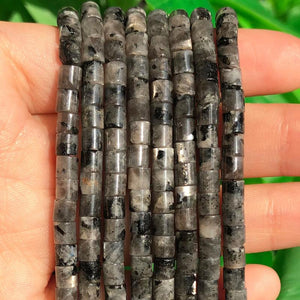 Labradorite Stone Cylinder Beads for Jewelry Making DIY