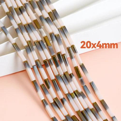 Dyed Gradient Crystal Glass Tube Beads for DIY Earrings