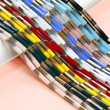 Dyed Gradient Crystal Glass Tube Beads for DIY Earrings