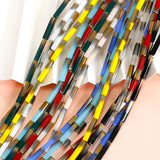 Dyed Gradient Crystal Glass Tube Beads for DIY Earrings