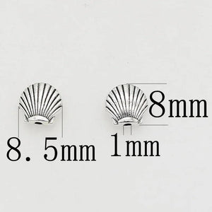 50pcs Bohemia Style Antique Silver Shell Beads for DIY Jewelry Making