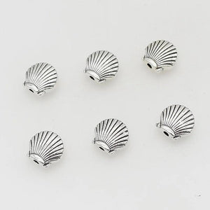 50pcs Bohemia Style Antique Silver Shell Beads for DIY Jewelry Making
