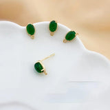 Small Oval Earrings DIY Earring Materials Hand-Made 2PCS