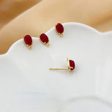 Small Oval Earrings DIY Earring Materials Hand-Made 2PCS