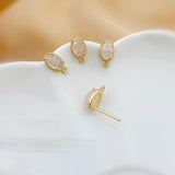 Small Oval Earrings DIY Earring Materials Hand-Made 2PCS