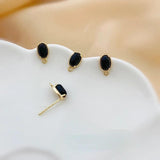 Small Oval Earrings DIY Earring Materials Hand-Made 2PCS