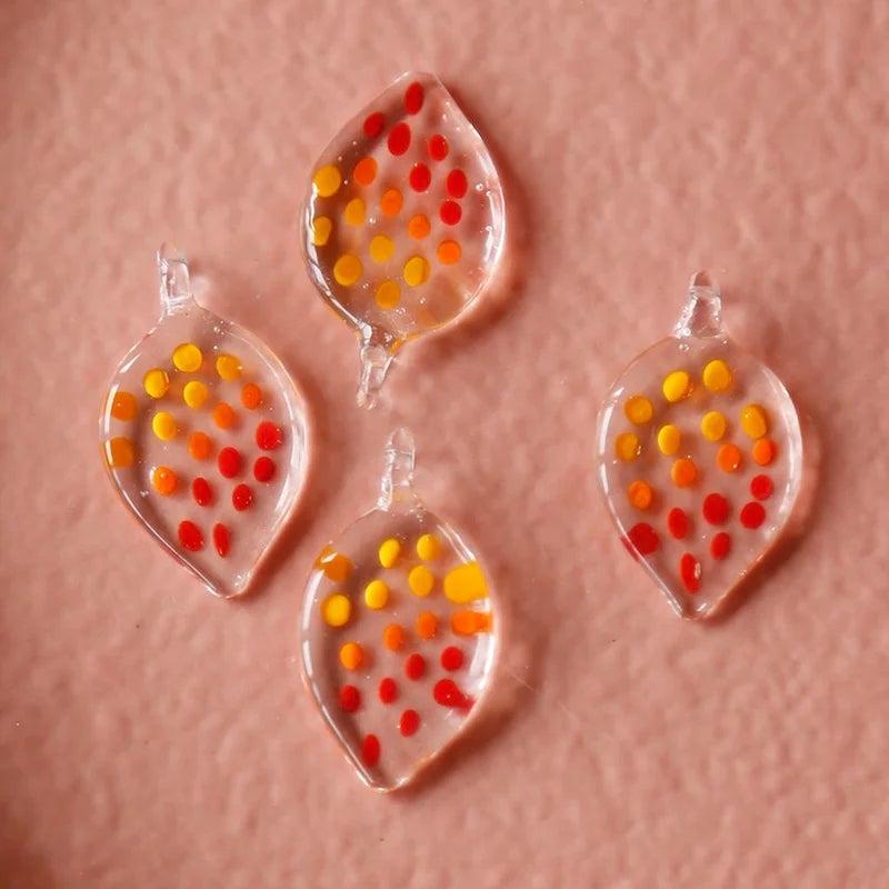 Hand-painted Glass Gradient Pendant Japanese Earring DIY Accessory