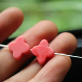 10Pcs 13mm Carved Artificial Coral Star Beads Pink for DIY Crafts