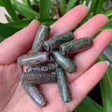 1PC 30mm Six Eyes Natural Tibetan Dzi Agates Beads Vintage Buddha Jewelry