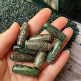 1PC 30mm Six Eyes Natural Tibetan Dzi Agates Beads Vintage Buddha Jewelry