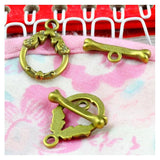 40 Sets Antique Bronze Birds OT Clasps Charms for DIY Jewelry