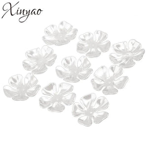 20pcs/lot 35mm Flower Style Flat Back Pearls Beads for DIY Charms