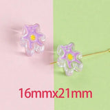 Hand-painted Bow Flower Drip Oil Acrylic Phone Chain DIY Beads
