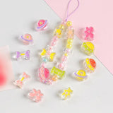 Hand-painted Bow Flower Drip Oil Acrylic Phone Chain DIY Beads