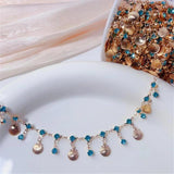 Plated Brass Crystal Shell Chains for DIY Jewelry Making