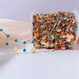 Plated Brass Crystal Shell Chains for DIY Jewelry Making