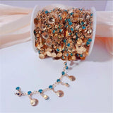 Plated Brass Crystal Shell Chains for DIY Jewelry Making