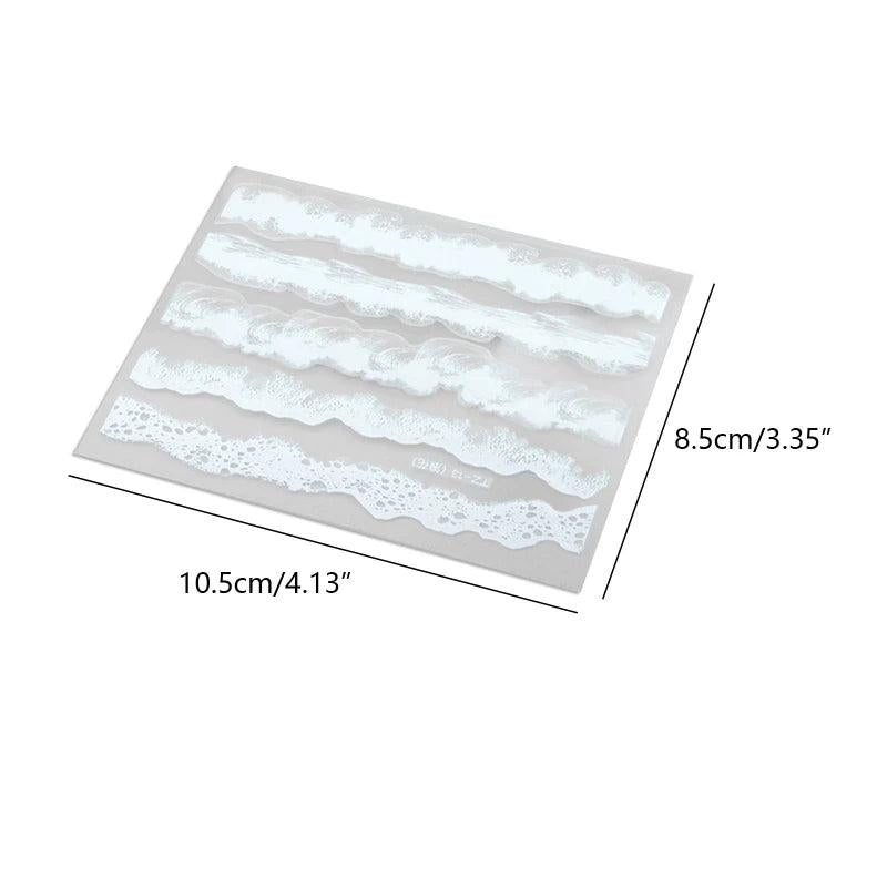 5 Pcs Wave Stickers Epoxy Resin UV Glue Diy Accessories