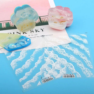5 Pcs Wave Stickers Epoxy Resin UV Glue Diy Accessories