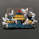 2Pcs 128x72mm Metal Pendant Base Chinese Palace Shape Hair Ornament