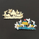 2Pcs 128x72mm Metal Pendant Base Chinese Palace Shape Hair Ornament