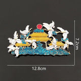 2Pcs 128x72mm Metal Pendant Base Chinese Palace Shape Hair Ornament