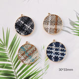 Alloy Round Pendant Necklace Charms DIY Material Jewelry Earring Accessories
