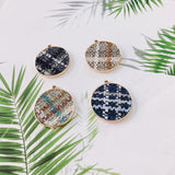 Alloy Round Pendant Necklace Charms DIY Material Jewelry Earring Accessories