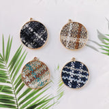 Alloy Round Pendant Necklace Charms DIY Material Jewelry Earring Accessories